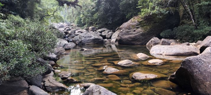 A hidden paradise, crystal clear waters, timeless rocks, and life breathing in silence. by Amila Gamage